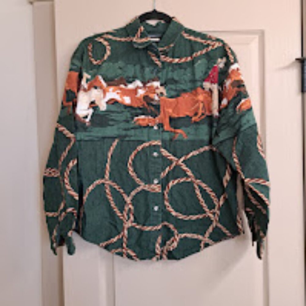 RoughRiders by Circle T Vintage cowboy short sleeve button down Mens Large